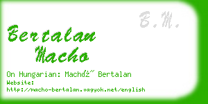 bertalan macho business card